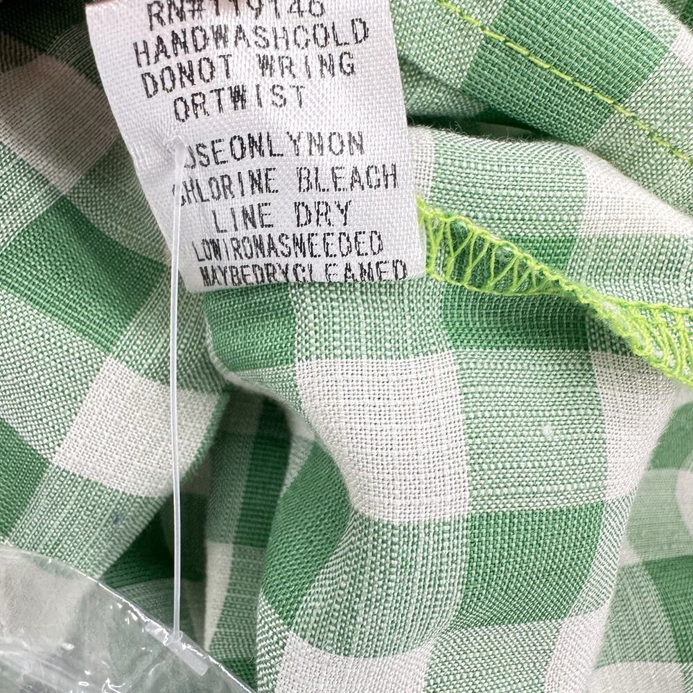 Jodifl Womens Gingham Check Embroidered Top Size S Green Peasant Cottagecore - Picture 6 of 12